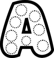 a letter a coloring page vector