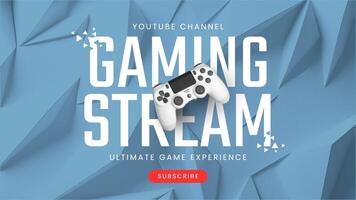 Blue White Gaming Stream Youtube Banner template