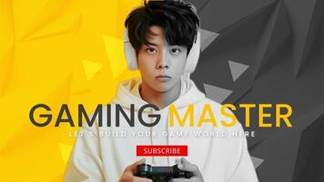 Yellow Black Gaming Youtube Banner template