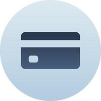 Credit Card Circle Icon with Dark Blue Gradient Isolated on White Background vector