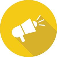 Active Megaphone Speaker Toa Yellow Circle Icon with Yellow Shadow Isolated on White Background vector