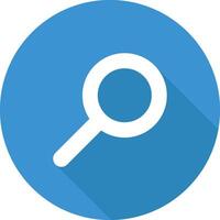 Search Zoom Blue Circle Icon with Blue Shadow Isolated on White Background vector