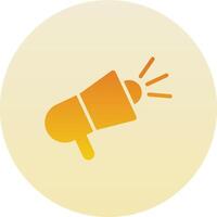 Active Megaphone Speaker Toa Circle Icon with Yellow Gradient Isolated on White Background vector