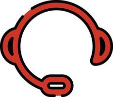 Customer Service Red Icon with Black Outline Isolated on White Background vector