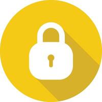Secured Padlock Rounded Yellow Circle Icon with Yellow Shadow Isolated on White Background vector