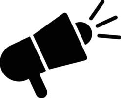 Active Megaphone Speaker Toa Black FIlled Icon Isolated on White Background vector