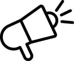 Active Megaphone Speaker Toa Black Outline Icon Isolated on White Background vector