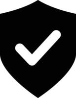 Shield Safe Black FIlled Icon Isolated on White Background vector