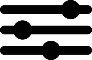 Three Lines with Dot Filter Black FIlled Icon Isolated on White Background vector