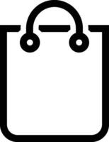 Shopping Bag Under Rounded Black Outline Icon Isolated on White Background vector