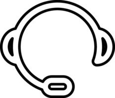 Customer Service Black Outline Icon Isolated on White Background vector
