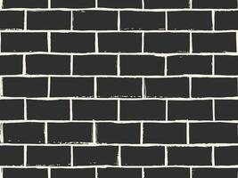 Black and white brick wall pattern with white borders and dark gray bricks. Ideal for backgrounds or textures vector