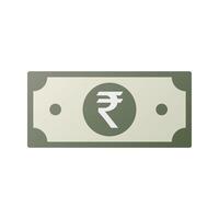 Indian rupee note icon isolated on white background. vector