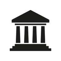 Bank icon. A black and white image of a building with columns. vector