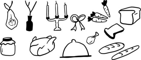 Minimalist Thanksgiving Set for Fall and Holiday Art vector