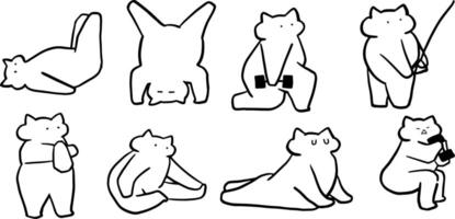 Adorable Cat Exercise Doodles for Fun Workout Designs vector