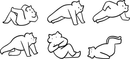 Workout Cats in Minimalist Style for Exercise-Themed Creations vector