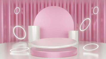 3d rendering of minimal scene of blank podium with Valentine's Day theme or beauty ads and healthy promotion video