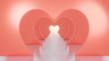 3d animation flying through the futuristic red neon chromatic love tunnel Seamlessly Loopable Abstract 4k stock vide video