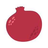 Summer juicy pomegranate. Hand drawn cartoon fruit illustration. vector