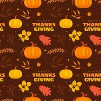 Thanksgiving Day Elements Seamless Pattern in Hand-Drawn Style vector