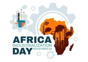 African Industrialization Day of a Factory Operating in the Heart of the City vector