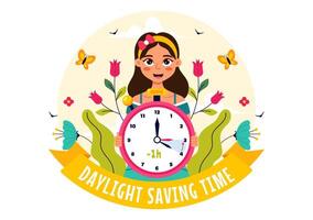 Seasonal Time Change with Alarm Clock and Calendar in a Summer to Fall Transition vector