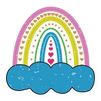 Cloud with rainbow clipart vector