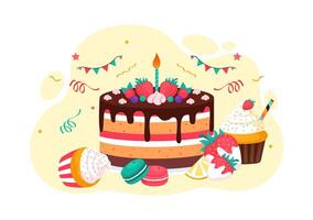 Illustration of National Cake Day with Various Breads and Cakes for Holiday on November 26 vector
