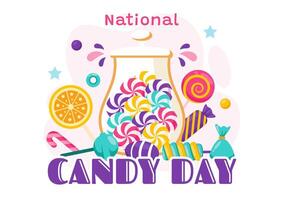 National Candy Day on November 4 Featuring Assorted Sweets in a Colorful Flat Cartoon Background vector