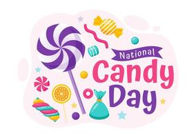 Illustration of National Candy Day on November 4 with Fun Candies in a Colorful Cartoon Background vector