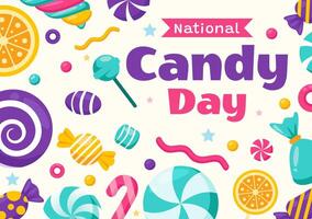 National Candy Day Celebration Illustration with Assorted Sweets and Candies on November 4 in a Fun Cartoon Style vector