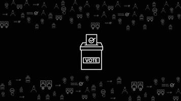 election icon make Pattern background contain vote icon for election party isolated in black vector
