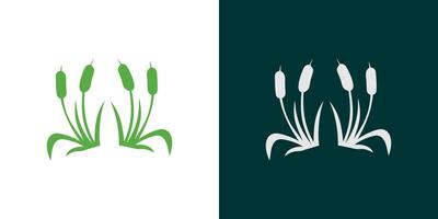 Cattail typha icon background grass template flower design isolated vector