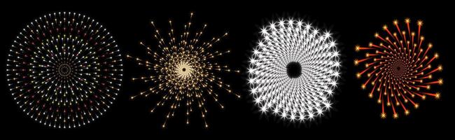 Sparkling Fireworks and Neon Glow Effects for Festive Celebrations, Outer Space, and Futuristic Designs vector