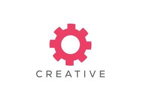 Gear setting logo design vector