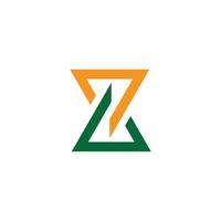 letter z abstract linked mountain sun color logo vector