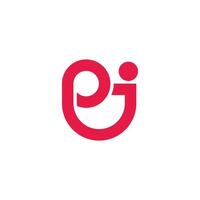 letters pi ei happy fun simple design logo vector