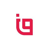 letter iq simple linked connect line logo vector