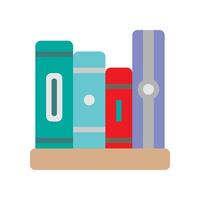 Bookshelf flat icons. office symbol with minimalist design. vector