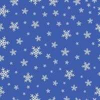 Blue seamless snowflake pattern. Seamless pattern with white snowflake. Perfect for winter season wallpaper, wrapping paper or textile. vector