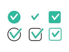 Set of check marks for agreement, vote, confirmation, choise vector