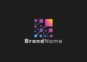 Minimalist technology growth logo. Modern style business futuristic growth tech logo. arrow tech, up tech vector