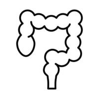 Simple Line Drawing of Intestine vector
