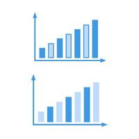 Blue Bar Graph Illustrations for Data Visualization vector