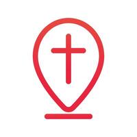 Christian Location Marker Icon vector