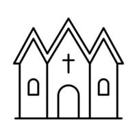 Outline Illustration of a Church Building vector