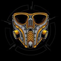 Mecha robotic design with Modern Cyberpunk mask illustration. Eps 10 vector