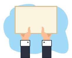 Hand Holding a Blank Paper or information banner for various messages, political or social protests, demonstration vector