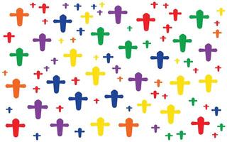 A colorful cross pattern on a white background vector